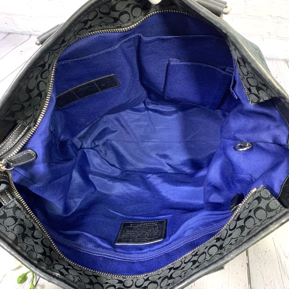 Coach Voyage Signature Logo Tote in Black - Picture 9 of 10